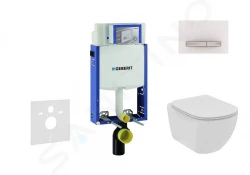 GEBERIT - Kombifix Modul na závesné WC s tlačidlom Sigma50, alpská biela + Ideal Standard Tesi - WC a doska, Rimless, SoftClose (110.302.00.5 NE8)