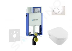 GEBERIT - Kombifix Set predstenovej inštalácie, klozetu a dosky Villeroy & Boch, tlačidla Sigma20, DirectFlush, SoftClose, CeramicPlus, biela/chróm (110.302.00.5 NB4)