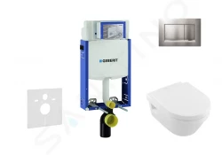 GEBERIT - Kombifix Set predstenovej inštalácie, klozetu a dosky Villeroy & Boch, tlačidla Sigma30, DirectFlush, SoftClose, CeramicPlus, matný chróm/chróm (110.302.00.5 NB7)