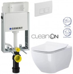 GEBERIT KOMBIFIXBasic vč. bílého  tlačítka DELTA 50 + WC CERSANIT VIRGO CLEANON + SEDÁTKO (110.100.00.1 50BI ME1)