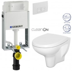 GEBERIT KOMBIFIXBasic vr. bieleho  tlačidla DELTA 50 + WC CERSANIT ARTECO CLEANON + SEDADLO (110.100.00.1 50BI AT1)