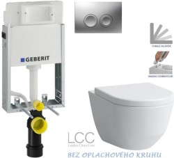 GEBERIT KOMBIFIXBasic vr. matného tlačidla DELTA 25 + WC LAUFEN PRO LCC RIMLESS + SEDADLO (110.100.00.1 21MA LP2)