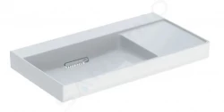 GEBERIT - ONE Umývadlo 900x480x142 mm, skrytý prepad, bez otvoru na batériu, vodorovný odtok, KeraTect, biela (505.042.00.1)