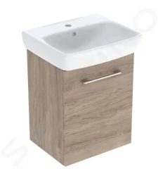 GEBERIT - Selnova Square Skrinka s umývadlom, 50x65x38 cm, 1 dvierka, L/P, orech hickory (502.752.00.1)