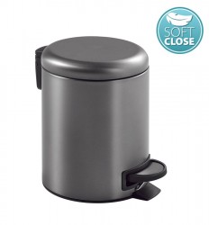 Gedy - POTTY Odpadkový koš 5l, Soft Close, gun metal (330981)