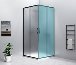 GELCO - SIGMA SIMPLY BLACK sprchové dvere posuvné pre rohový vstup 900 sklo BRICK (GS2490B)