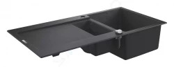 GROHE - Dřezy Kompozitný drez K500 s automatickým odtokom, 1000x500 mm, granitová čierna (31646AP0)