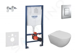 GROHE - Rapid SL Set predstenovej inštalácie, klozetu Oudee a dosky softclose, tlačidlo Skate Cosmopolitan, chróm (SANI11BA1100)