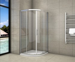 H K - Štvrťkruhový sprchovací kút SYMPHONY S4 80 cm s dvojdielnymi posuvnými dverami (SE-SYMPHONYS480)