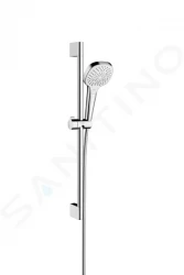 HANSGROHE - Croma Select E Set sprchovej hlavice, 3 prúdy, tyče a hadice, EcoSmart 9l/min, biela/chróm (26581400)