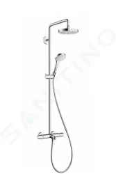 HANSGROHE - Croma Select S Termostatická vaňová batéria Showerpipe 180 s príslušenstvom, 2 prúdy, biela/chróm (27351400)