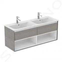 IDEAL STANDARD - Connect Air Skrinka pod dvojumývadlo, 1300x440x517 mm, dekor sivý dub/biela mat (E0831PS)