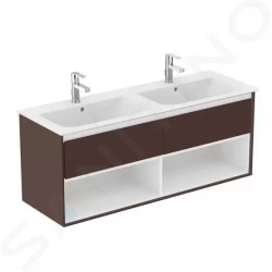 IDEAL STANDARD - Connect Air Skrinka pod dvojumývadlo 1300x440x517 mm, hnedá mat/biela mat (E0831VY)