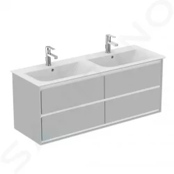 IDEAL STANDARD - Connect Air Skrinka pod dvojumývadlo, 1300x440x517 mm, lesklá svetlosivá/biela mat (E0824EQ)