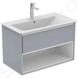 IDEAL STANDARD - Connect Air Skrinka pod umývadlo, 800x440x517 mm, lesklá svetlosivá/biela mat (E0827EQ)