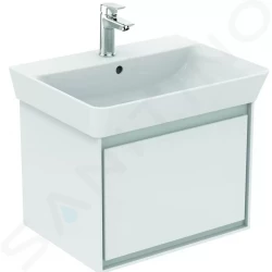 IDEAL STANDARD - Connect Air Skrinka pod umývadlo Cube 600 mm, 530x409x400 mm, lesklá biela/svetlosivá mat (E0846KN)