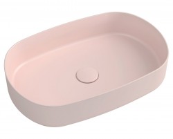 ISVEA - INFINITY OVAL keramické umývadlo na dosku, 55x36cm, ružová Salmon (10NF65055-2S)