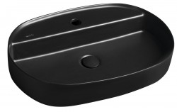 ISVEA - INFINITY OVAL keramické umývadlo na dosku, 60x40cm, čierna matná (10NF65060-2N)