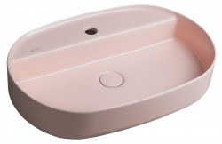 ISVEA - INFINITY OVAL keramické umývadlo na dosku, 60x40cm, ružová Salmon (10NF65060-2S)