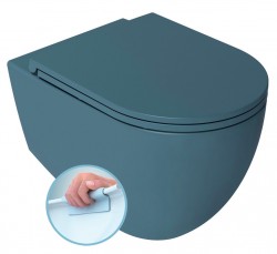 ISVEA - INFINITY závesná WC misa, Rimless, 36,5x53cm, matná zelena Petrol (10NF02001-2P)