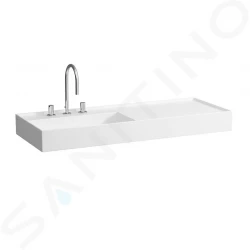 Laufen - Kartell Umývadlo, 1200 mm x 460 mm, biela – s 3 otvormi na batériu, bez prepadu (H8133320001581)