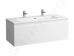 Laufen - Pro S Skrinka s dvojumývadlom, 1200x530x500 mm, 1 zásuvka, lesklá biela (H8609674751071)