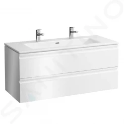 Laufen - Pro S Skrinka s dvojumývadlom, 1200x545x500 mm, 2 zásuvky, lesklá biela (H8619674751071)