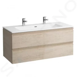 Laufen - Pro S Skrinka s dvojumývadlom, 1200x545x500 mm, 2 zásuvky, svetlý dub (H8619674791071)