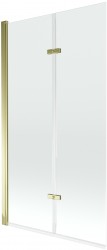 MEXEN - Castor vaňová zástena 2-krídlo 100x150 cm, transparent, zlato (892-100-002-50-00)