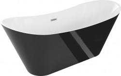 MEXEN - Celia vaňa voľne stojaca 170x75 cm, biela/čierna bez krytu prepadu a zátky (52331707575-SS)