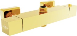 MEXEN - CUBE termostatická sprchová batéria 3/4 "+ 1/2", zlatá (77250-50)