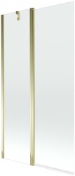 MEXEN - Flip vaňová zástena 1-krídlo 100x150 cm, transparent, zlato (894-100-101-50-00)