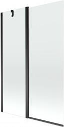 MEXEN - Flip vaňová zástena 1-krídlo 120 x 150 cm, transparent, čierna (894-120-101-70-00)