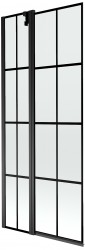 MEXEN - Flip vaňová zástena 1-krídlo 80 x 150 cm, čierna vzor, čierna (894-080-101-70-77)