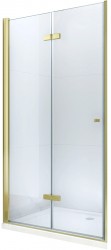 MEXEN - Lima skladacie sprchové dvere 100, číre sklo, zlatý sa stenovým profilom (856-100-000-50-00)