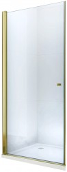 MEXEN - Pretoria sprchové dvere krídlové 80, transparent, zlatý sa stenovým profilom (852-080-000-50-00)