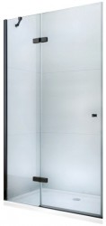 MEXEN - ROMA krídlové dvere 100x190 cm 6mm, čierne, transparent so stenovým profilom (854-100-000-70-00)