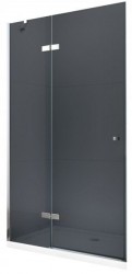 MEXEN - ROMA krídlové dvere 120x190 cm 6mm, chróm, grafit sa stenovým profilom (854-120-000-01-40)