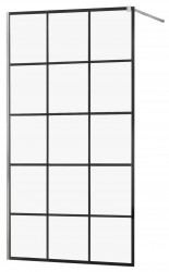 MEXEN/S - KIOTO Sprchová zástena WALK-IN 120x200 cm 8 mm, chróm, čierny vzor 1 (800-120-101-01-77)