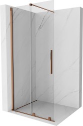 MEXEN/S - Velár posuvné sprchové dvere Walk-in 110 cm, transparent, ružové zlato (871-110-000-03-60)