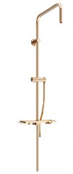 MEXEN - Sprchová súprava T, hladká hadica 150cm, mydelnička, ružové zlato (79393-60)