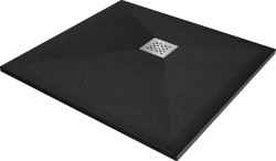 MEXEN - Stone+ Sprchová vanička štvorcová 100x100, čierna (44701010)