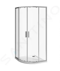 Nion Sprchový kút štvrťkruhový, 800x800 mm, rádius 550 mm, Jika perla Glass, strieborná/sklo arctic (H2532N10026661)