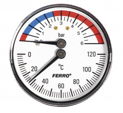 NOVASERVIS - Termomanometer 63mm 1/2