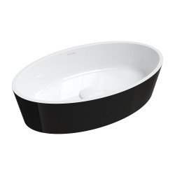 OMNIRES - BARI M+ umývadlo na dosku, 50 x 30 cm biela / čierna lesk /BCP/ (BARI500UNBCP)