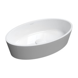 OMNIRES - BARI M+ umývadlo na dosku, 50 x 30 cm biela / šedá lesk /BSP/ (BARI500UNBSP)