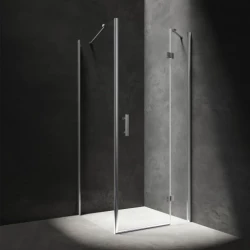 OMNIRES - MANHATTAN štvorcový sprchovací kút s krídlovými dverami, 80 x 80 cm chróm / transparent /CRTR/ (MH8080CRTR)