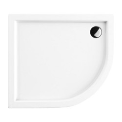 OMNIRES - RIVERSIDE akrylátová sprchová vanička štvrťkruh, ľavá 90 x 80 cm biela lesk /BP/ (RIVERSIDE80/90/LBP)