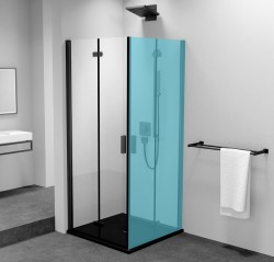 POLYSAN - ZOOM BLACK sprchové dvere skladacie 900 lavé, číre sklo (ZL4915BL)