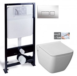 PRIM předstěnový instalační systém s chromovým tlačítkem 20/0041 + WC JIKA PURE + SEDADLO duraplast (PRIM_20/0026 41 PU1)